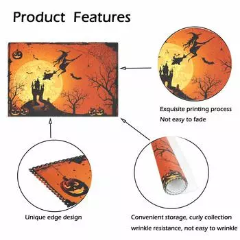 1 шт. Новая серия Хэллоуин призрак паутина тыква подставка для столовых приборов квадратный праздничный подарочный коврик PV C тканый коврик 30x45cm