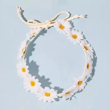 1 шт. Новая соломенная шляпа веревка длинный стиль остроконечный венок из подсолнухов маленькая хризантема повязка на голову плетеная маленькая ромашка повязка на голову