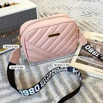 1 шт. Новая сумка для девочек, вышитая сумка для камеры с прокруткой, большая вместимость через плечо белый