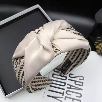 1 шт. Новая женская заколка для волос, Изысканно завязанная широкополая повязка на голову с высококлассным видом, Идеально подходит для мытья волос.