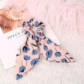 1 шт. Новейший бант для волос в стиле Инс, простой хвостик в японском стиле, романтичная сатиновая резинка для волос с принтом.