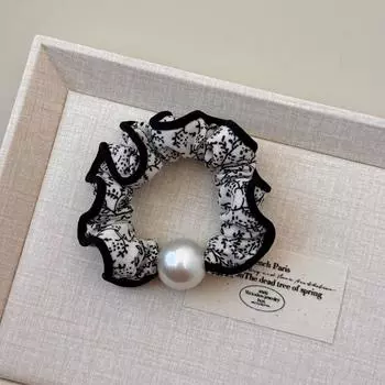 1 шт. новое цветочное кольцо для волос в виде толстой кишки, простое с жемчугом и кружевом, головная веревка, головной цветок, веревка для волос для девочки, новые аксессуары для волос