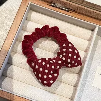 1 шт. Новое красное кольцо для волос с бантом для девочек для завязывания волос, повязка на голову с цветком для завязывания хвостика, качественная резинка для волос, кожаный аксессуар для волос