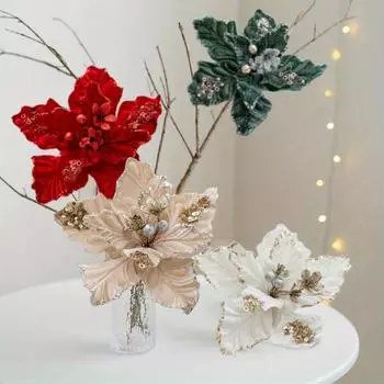 1 шт. Новое высококачественное украшение на рождественскую елку, подвесное золото, цвет шампанского, бархатные блестки золотой