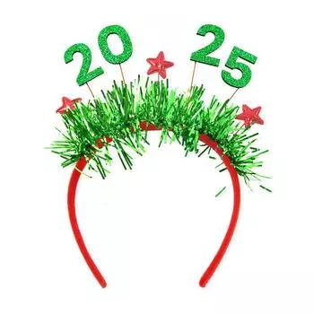 1 шт. новогодняя заколка для волос головной убор украшения для вечеринки цифровая новогодняя повязка на голову праздничный тематический аксессуар для волос для вечеринки зелёный
