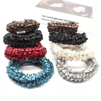 1 шт., новые 6 цветов, эластичная лента для волос, аксессуары для волос, корейские резинки для попкорна чёрный