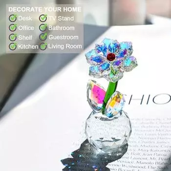 1 шт. новые креативные хрустальные поделки для домашнего офиса, хрустальное стекло, имитация цветов, подсолнухов, украшения