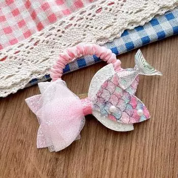 1 шт. Новые милые красочные резинки для волос с хвостом русалки для девочек, детские аксессуары для волос принцессы, детские резинки для волос, детские головные уборы