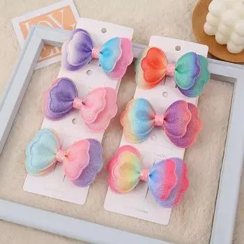 1 шт., новые милые заколки для волос принцессы с градиентным бантом для девочек, детские головные уборы, заколки для волос, заколки, аксессуары для волос