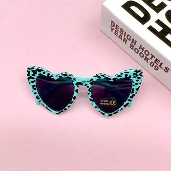1 шт. Новые модные детские солнцезащитные очки с милым сердечком, леопардовые модные детские солнцезащитные очки с защитой от ультрафиолета Uv400