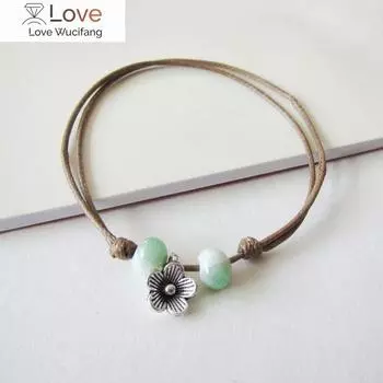 1 шт. новые модные регулируемые простые керамические браслеты, женские оригинальные браслеты ручной работы, модные ножные браслеты в виде листьев, керамические украшения 41 #