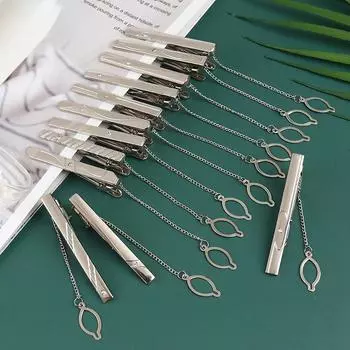 1 шт. новые мужские серебряные зажимы для галстука из нержавеющей стали, простые застежки, булавки, зажимы
