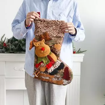 1 шт. новые рождественские детские носки, подарочная сумка, атмосферные украшения, большие рождественские носки, подарочные носки-конфеты, подвески для вечеринки Santa Claus