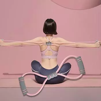 1 шт. Новый 8-образный натяжитель для фитнеса, похудения и упражнений для всего тела для женского домашнего фитнес-оборудования серый