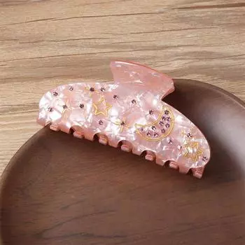 1 шт. Новый акриловый зажим-краб Звезда Луна с дизайном пресноводных бриллиантов для элегантной прически пучок