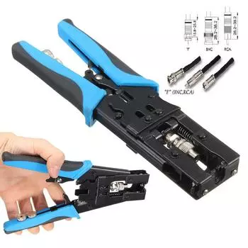 1 шт. новый инструмент для обжима коаксиального кабеля BNC/RCA/F разъем RG59/58/6 кабельный провод