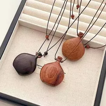 1 шт. Новый китайский милый подарок на день рождения деревянный винный горшок кулон длинное ожерелье выдвижная цепочка для свитера