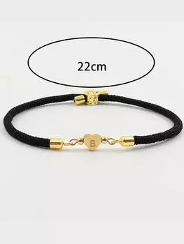 1 шт., новый классический браслет с буквами в форме сердца, женский простой регулируемый цветной браслет из веревки для женщин, ювелирные изделия, подарок A&22cm