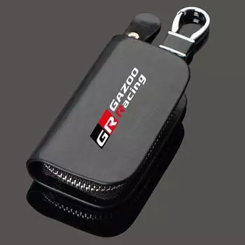 1 шт. новый кожаный чехол для автомобильного ключа с текстурой древесины, брелок для GR Sport Gazoo Racing RAV4 C-HR NOAH Corolla Camry Prado чёрный