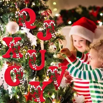 1 шт. Новый, креативный, подвесной, новогодняя елка, алфавит, акрил, плоский, украшение для домашней вечеринки, украшение в подарок