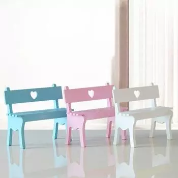 1 шт. новый мини-стул скамейка табурет украшения деревянные игрушки своими руками домашний сад декор миниатюры кукольный домик мех 13x5.5x13.5cm белый