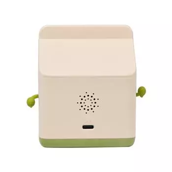 1 шт. новый многофункциональный светодиодный будильник в форме пакета молока, может отображать время/дату, с режимом голосового управления зелёный