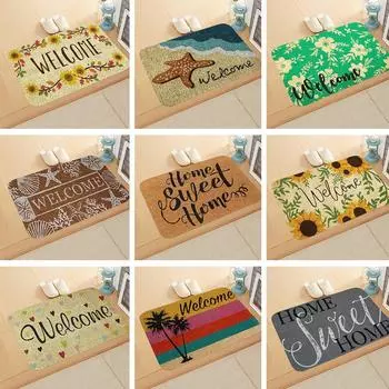 1 шт. Новый приветственный напольный коврик, фланелевый коврик для дома, прихожей и кухни, впитывающий коврик, ковер, напольный коврик, украшение для дома 40x60cm