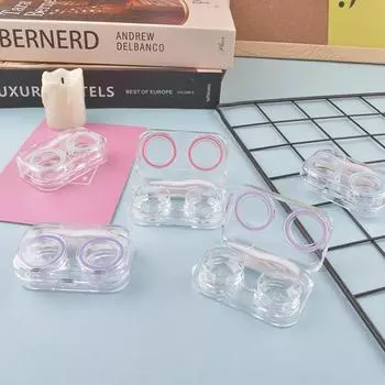 1 шт., новый ретро цветной прозрачный чехол для контактных линз, женский мини-флип, цветные контактные линзы, контейнер для линз, дорожный набор