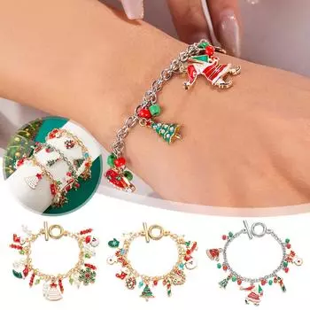 1 шт. Новый Рождественский Браслет Креативный Снежный Санта Колокольчик Аксессуары Тянущийся Для Друга Подвесной Браслет T1F0 C-1pcs