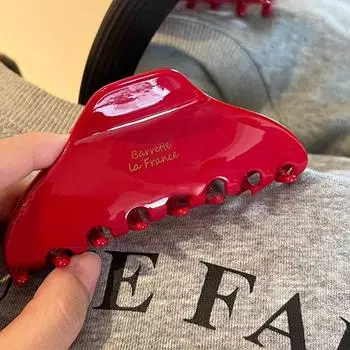 1 шт. Новый высококлассный новогодний красный уксусный зажим геометричный темперамент, заколка для волос на затылке, аксессуары для волос