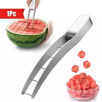 1 шт. Нож для нарезки арбуза из нержавеющей стали — быстро и безопасно нарезает свежие фрукты на идеальные кубики. Watermelon Slicer