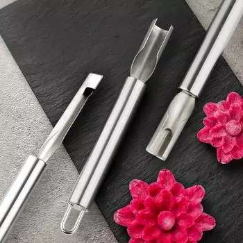 1 шт. Нож для нарезки фруктов и овощей, инструмент для нарезки, нож из нержавеющей стали, огурец и морковь в форме лепестка воды A