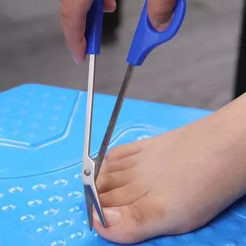 1 шт., ножницы для ногтей с длинными пальцами, легкая ручка, триммер для педикюра, машинка для стрижки волос, маникюрный триммер для инвалидов, 20 см синий