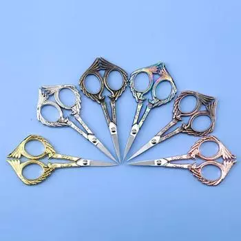 1 шт., ножницы для стрижки бровей из нержавеющей стали, классические красные медные ножницы с гравировкой птичьего пера