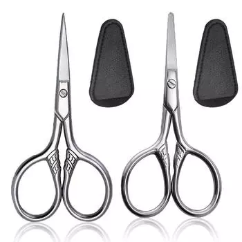 1 шт. ножницы для стрижки волос на лице и бороды, усов, носа, бровей и ногтей, ножницы из нержавеющей стали для подравнивания и макияжа