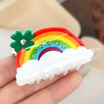 1 шт. Облако Радуга Зажим для волос со стразами Полузавязка Захват для волос Милый Сладкий Зажим для хвостика Маленький зажим-акула Украшение для волос