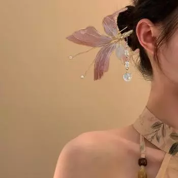 1 шт очаровательная заколка для волос в виде бабочки элегантные пластиковые аксессуары для волос в виде бабочки красный