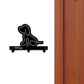 1 шт. Очаровательный настенный держатель для ключей – держатель для ключей в виде щенка с настенным крючком, очаровательный настенный держатель для ключей в виде щенка чёрный