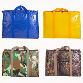 1 шт. очень большие сумки для переезда с молниями и ручками для переноски, сверхмощная сумка для хранения для экономии места при переезде синий