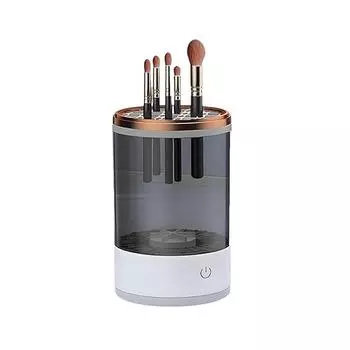 1 шт. очиститель для косметических кистей, удобный очиститель для кистей, очиститель для макияжных кистей, автоматический вращающийся очиститель для макияжных кистей, подходит для кистей для макияжа любого размера чёрный