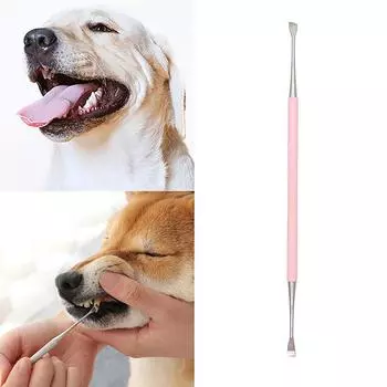 1 шт. очиститель зубов для домашних собак из нержавеющей стали для удаления зубного камня скребок для чистки полости рта домашних животных двухсторонние аксессуары для зубного камня