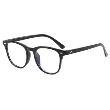 1 шт. Очки с защитой от синего света без рецепта, Ретро квадратная оправа, Модный аксессуар для защиты глаз при работе за компьютером, Блокировка УФ-лучей, Унисекс чёрный