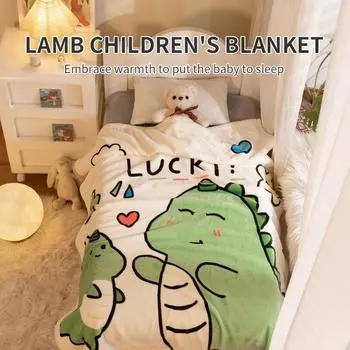 1 шт. одеяло с рисунком динозавра из мультфильма, летнее детское одеяло для сна, мягкое и удобное тканевое одеяло с кондиционером 100*104 см зелёный