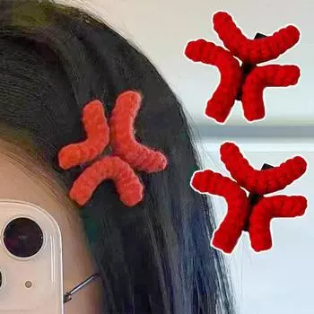 1 шт. один зажим сердитый боковой зажим подарочный вязаный крючком шерстяной головной убор модный причудливый зажим утконос рабочий сердитый зажим для волос креативный