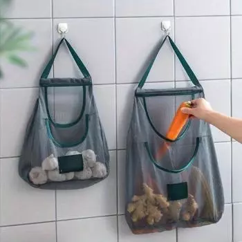 1 шт. одинарная/двойная портативная сумка из ПВХ-сетки для хранения многоразовая сумка для хранения фруктов и овощей кухонные принадлежности моющаяся сумка Single Layer зелёный