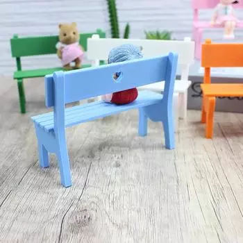 1 шт. однотонная маленькая скамейка, креативная кукольная мебель, декоративная игрушка, мини-скамейка для украшения дома, сада, парка, маленькие украшения розовый