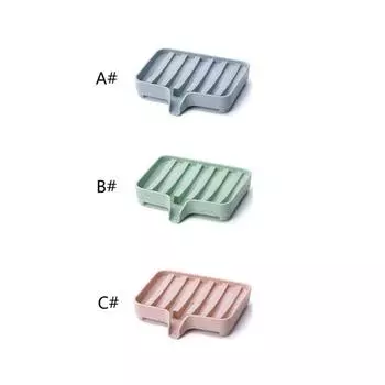 1 шт. Однотонная мыльница с поддоном для слива воды для дома B