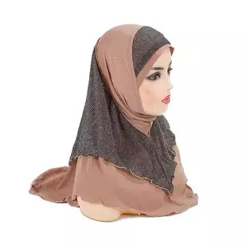 1 шт. однотонная солнцезащитная шаль хиджаб шапка защита шеи женские головные уборы мусульманские анти-УФ кружевная строчка тюль легкий синий