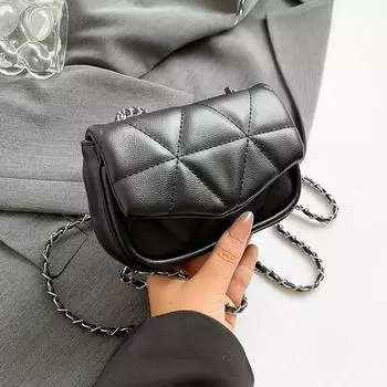 1 шт., однотонная стеганая маленькая квадратная сумка, модная сумка-мессенджер на одно плечо, женская сумка
