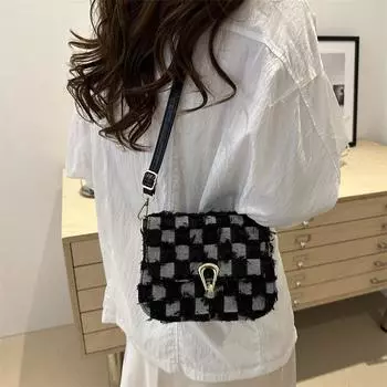 1 шт. однотонная сумка через плечо для женщин, модная сумка через плечо, небольшая квадратная сумка, в которую можно положить мобильный телефон